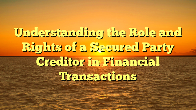 Understanding the Role and Rights of a Secured Party Creditor in Financial Transactions